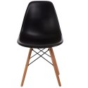 D2.DESIGN Krzesło P016W tworzywo PP czarne, drewniane nogi D2.DESIGN Krzesło P016W tworzywo PP czarne, drewniane nogi
