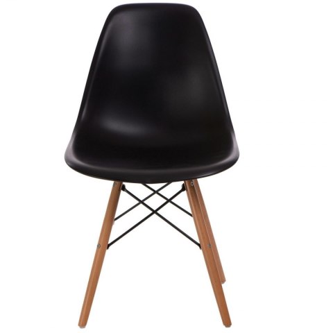 D2.DESIGN Krzesło P016W tworzywo PP czarne, drewniane nogi D2.DESIGN Krzesło P016W tworzywo PP czarne, drewniane nogi