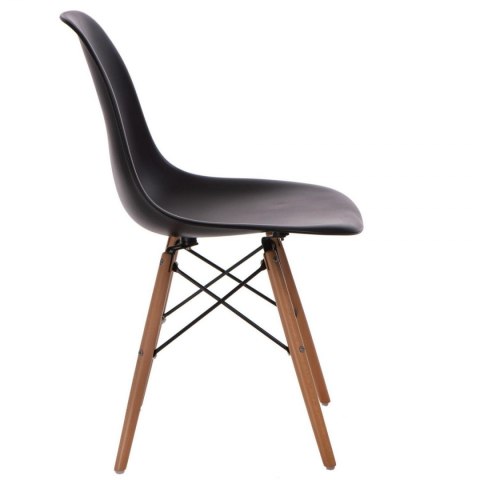 D2.DESIGN Krzesło P016W tworzywo PP czarne, drewniane nogi D2.DESIGN Krzesło P016W tworzywo PP czarne, drewniane nogi