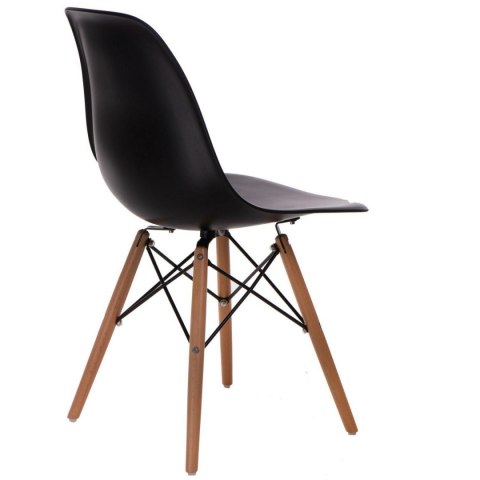 D2.DESIGN Krzesło P016W tworzywo PP czarne, drewniane nogi D2.DESIGN Krzesło P016W tworzywo PP czarne, drewniane nogi