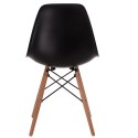 D2.DESIGN Krzesło P016W tworzywo PP czarne, drewniane nogi