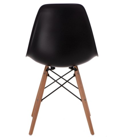 D2.DESIGN Krzesło P016W tworzywo PP czarne, drewniane nogi D2.DESIGN Krzesło P016W tworzywo PP czarne, drewniane nogi