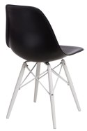 D2.DESIGN Krzesło P016W tworzywo PP czarne, nogi drewno bukowe białe D2.DESIGN Krzesło P016W tworzywo PP czarne, nogi drewno bukowe białe
