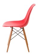 D2.DESIGN Krzesło P016W PP tworzywo czerwone, drewniane nogi wygodne i lekkie D2.DESIGN Krzesło P016W PP tworzywo czerwone, drewniane nogi wygodne i lekkie