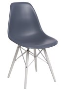 D2.DESIGN Krzesło P016W PP tworzywo szare dark grey/white biała podstawa drewno bukowe D2.DESIGN Krzesło P016W PP tworzywo szare dark grey/white biała podstawa drewno bukowe