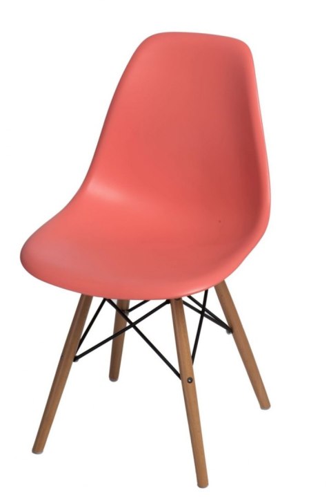 D2.DESIGN Krzesło P016W PP dark peach, drewniane nogi D2.DESIGN Krzesło P016W PP dark peach, drewniane nogi