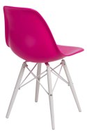 D2.DESIGN Krzesło P016W tworzywo PP dark pink/white, różowe, nogi drewno bukowe białe D2.DESIGN Krzesło P016W tworzywo PP dark pink/white, różowe, nogi drewno bukowe białe