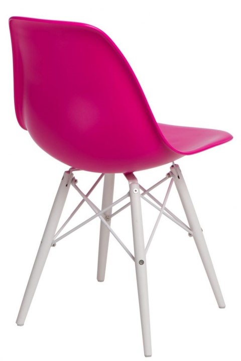 D2.DESIGN Krzesło P016W tworzywo PP dark pink/white, różowe, nogi drewno bukowe białe D2.DESIGN Krzesło P016W tworzywo PP dark pink/white, różowe, nogi drewno bukowe białe