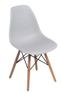 D2.DESIGN Krzesło P016W PP tworzywo jasny szary light grey, drewniane nogi naturalny D2.DESIGN Krzesło P016W PP tworzywo jasny szary light grey, drewniane nogi naturalny