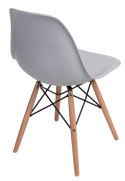 D2.DESIGN Krzesło P016W PP tworzywo jasny szary light grey, drewniane nogi naturalny D2.DESIGN Krzesło P016W PP tworzywo jasny szary light grey, drewniane nogi naturalny
