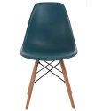 D2.DESIGN Krzesło P016W PP tworzywo zielony navy green, drewniane nogi naturalny D2.DESIGN Krzesło P016W PP tworzywo zielony navy green, drewniane nogi naturalny