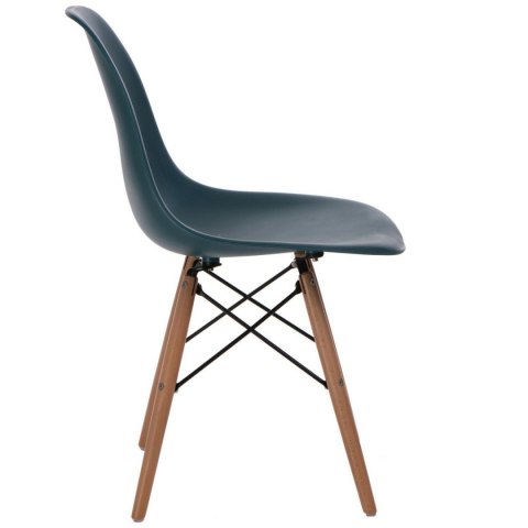D2.DESIGN Krzesło P016W PP tworzywo zielony navy green, drewniane nogi naturalny D2.DESIGN Krzesło P016W PP tworzywo zielony navy green, drewniane nogi naturalny