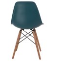 D2.DESIGN Krzesło P016W PP tworzywo zielony navy green, drewniane nogi naturalny