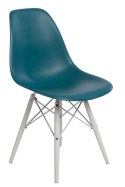 D2.DESIGN Krzesło P016W PP tworzywo zielony navy green/white podstawa drewno bukowe biały D2.DESIGN Krzesło P016W PP tworzywo zielony navy green/white podstawa drewno bukowe biały