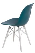 D2.DESIGN Krzesło P016W PP tworzywo zielony navy green/white podstawa drewno bukowe biały D2.DESIGN Krzesło P016W PP tworzywo zielony navy green/white podstawa drewno bukowe biały