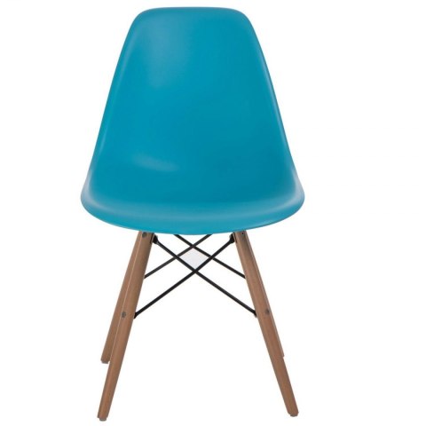 D2.DESIGN Krzesło P016W PP niebieskie, drewniane nogi D2.DESIGN Krzesło P016W PP niebieskie, drewniane nogi