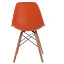 D2.DESIGN Krzesło P016W PP tworzywo pomarańczowe, drewniane nogi naturalny lekkie i wygodne D2.DESIGN Krzesło P016W PP tworzywo pomarańczowe, drewniane nogi naturalny lekkie i wygodne