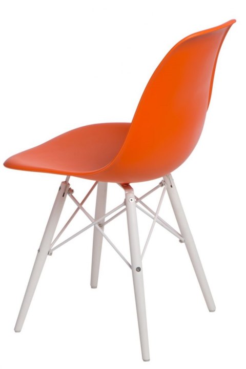 D2.DESIGN Krzesło P016W PP tworzywo pomarańcz/white podstawa drewno bukowe biały D2.DESIGN Krzesło P016W PP tworzywo pomarańcz/white podstawa drewno bukowe biały