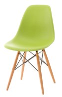 D2.DESIGN Krzesło P016W PP tworzywo zielone, drewniane nogi naturalny wygodne i funkcjonalne D2.DESIGN Krzesło P016W PP tworzywo zielone, drewniane nogi naturalny wygodne i funkcjonalne