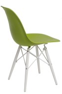 D2.DESIGN Krzesło P016W PP tworzywo zielone/white podstawa drewno bukowe biały lekkie i wygodne D2.DESIGN Krzesło P016W PP tworzywo zielone/white podstawa drewno bukowe biały lekkie i wygodne