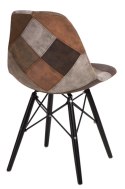 D2.DESIGN Krzesło P016W Patchwork beż - brąz/black D2.DESIGN Krzesło P016W Patchwork beż - brąz/black