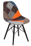 D2.DESIGN Krzesło P016W Patchwork kolorowy/black D2.DESIGN Krzesło P016W Patchwork kolorowy/black