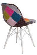 D2.DESIGN Krzesło P016W Patchwork kolorowy/white D2.DESIGN Krzesło P016W Patchwork kolorowy/white