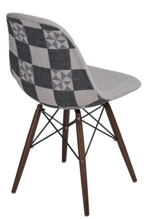 D2.DESIGN Krzesło P016W Pattern szar-patch /dark D2.DESIGN Krzesło P016W Pattern szar-patch /dark