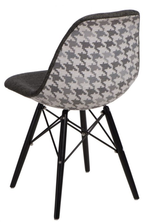 D2.DESIGN Krzesło P016W Pattern szar-pepitka/black D2.DESIGN Krzesło P016W Pattern szar-pepitka/black