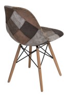 D2.DESIGN Krzesło P016W patchwork beżowo - brązowy D2.DESIGN Krzesło P016W patchwork beżowo - brązowy