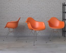 D2.DESIGN Krzesło P018 PP pomarańczowe, chrom nogi