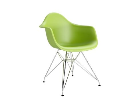 D2.DESIGN Krzesło P018 PP zielone, chromowane nogi D2.DESIGN Krzesło P018 PP zielone, chromowane nogi