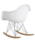 D2.DESIGN Krzesło Fotel bujany P018 RR PP tworzywo biały insp. RAR podstawa metal chromowany płozy drewniane D2.DESIGN Krzesło Fotel bujany P018 RR PP tworzywo biały insp. RAR podstawa metal chromowany płozy drewniane