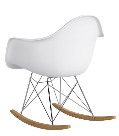 D2.DESIGN Krzesło Fotel bujany P018 RR PP tworzywo biały insp. RAR podstawa metal chromowany płozy drewniane D2.DESIGN Krzesło Fotel bujany P018 RR PP tworzywo biały insp. RAR podstawa metal chromowany płozy drewniane
