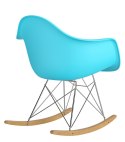 D2.DESIGN Fotel Krzesło P018 RR ocean blue insp. RAR na biegunach, niebieski tworzywo PP, metal chromowany D2.DESIGN Fotel Krzesło P018 RR ocean blue insp. RAR na biegunach, niebieski tworzywo PP, metal chromowany