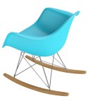 D2.DESIGN Fotel Krzesło P018 RR ocean blue insp. RAR na biegunach, niebieski tworzywo PP, metal chromowany D2.DESIGN Fotel Krzesło P018 RR ocean blue insp. RAR na biegunach, niebieski tworzywo PP, metal chromowany