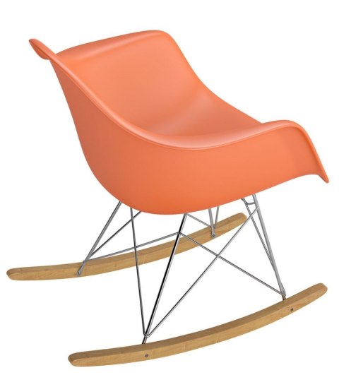 D2.DESIGN Fotel Krzesło P018 RR tworzywo PP pomarańcz inp.RAR, metal chromowany na biegunach D2.DESIGN Fotel Krzesło P018 RR tworzywo PP pomarańcz inp.RAR, metal chromowany na biegunach