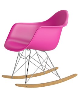 D2.DESIGN Fotel Krzesło P018 RR tworzywo PP na biegunach różowy insp. RAR, metal chromowany