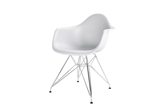 D2.DESIGN Krzesło Fotel P018 PP tworzywo białe, nogi metal chrom HF funkcjonalne i nowoczesne D2.DESIGN Krzesło Fotel P018 PP tworzywo białe, nogi metal chrom HF funkcjonalne i nowoczesne