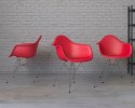 D2.DESIGN Krzesło P018 PP tworzywo czerwone nogi metalowe chrom HF komfortowe i nowoczesne