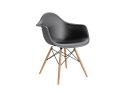 D2.DESIGN Krzesło Fotel P018W PP czarny tworzywo, drewniane nogi ergonomiczne i lekkie D2.DESIGN Krzesło Fotel P018W PP czarny tworzywo, drewniane nogi ergonomiczne i lekkie