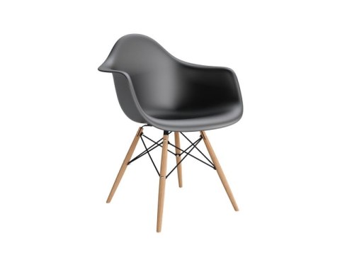 D2.DESIGN Krzesło Fotel P018W PP czarny tworzywo, drewniane nogi ergonomiczne i lekkie D2.DESIGN Krzesło Fotel P018W PP czarny tworzywo, drewniane nogi ergonomiczne i lekkie