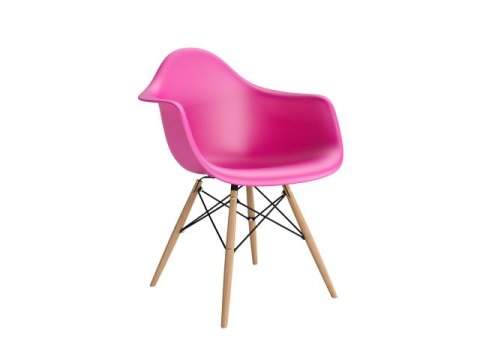 D2.DESIGN Krzesło P018W PP tworzywo różowy dark pink, drewniane nogi HF z pdłokietnikami D2.DESIGN Krzesło P018W PP tworzywo różowy dark pink, drewniane nogi HF z pdłokietnikami