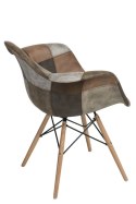 D2.DESIGN Krzesło P018W patchwork beżowo brązowy D2.DESIGN Krzesło P018W patchwork beżowo brązowy