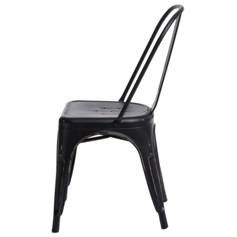 KRZESŁO Paris Antique CZARNE przecierane mat METALOWE można SZTAPLOWAĆ D2.DESIGN do restauracji jadalni kuchni KRZESŁO Paris Antique CZARNE przecierane mat METALOWE można SZTAPLOWAĆ D2.DESIGN do restauracji jadalni kuchni