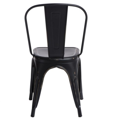 KRZESŁO Paris Antique CZARNE przecierane mat METALOWE można SZTAPLOWAĆ D2.DESIGN do restauracji jadalni kuchni KRZESŁO Paris Antique CZARNE przecierane mat METALOWE można SZTAPLOWAĆ D2.DESIGN do restauracji jadalni kuchni