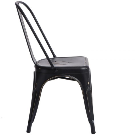 KRZESŁO Paris Antique CZARNE przecierane mat METALOWE można SZTAPLOWAĆ D2.DESIGN do restauracji jadalni kuchni KRZESŁO Paris Antique CZARNE przecierane mat METALOWE można SZTAPLOWAĆ D2.DESIGN do restauracji jadalni kuchni