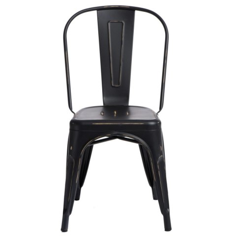 KRZESŁO Paris Antique CZARNE przecierane mat METALOWE można SZTAPLOWAĆ D2.DESIGN do restauracji jadalni kuchni KRZESŁO Paris Antique CZARNE przecierane mat METALOWE można SZTAPLOWAĆ D2.DESIGN do restauracji jadalni kuchni