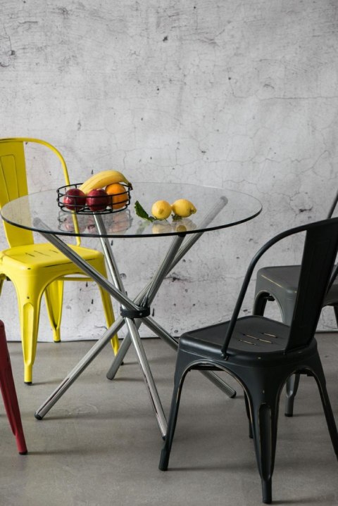 KRZESŁO Paris Antique CZARNE przecierane mat METALOWE można SZTAPLOWAĆ D2.DESIGN do restauracji jadalni kuchni KRZESŁO Paris Antique CZARNE przecierane mat METALOWE można SZTAPLOWAĆ D2.DESIGN do restauracji jadalni kuchni