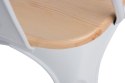 D2.DESIGN Krzesło Paris Arms Wood metalowe białe, siedzisko sosna naturalna D2.DESIGN Krzesło Paris Arms Wood metalowe białe, siedzisko sosna naturalna